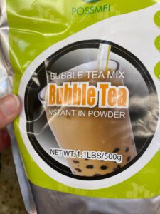 bubble tea mix in a package