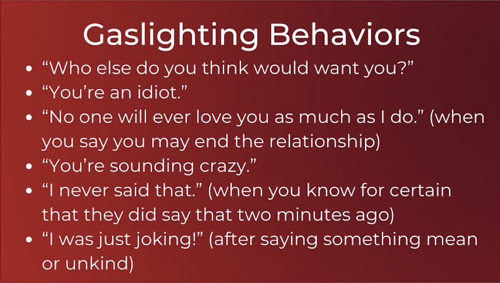 examples of gaslighting behavior